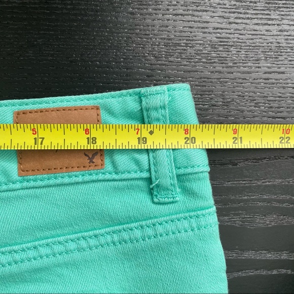 American Eagle Pastel Turquoise Denim Short Shorts - Picture 9 of 12